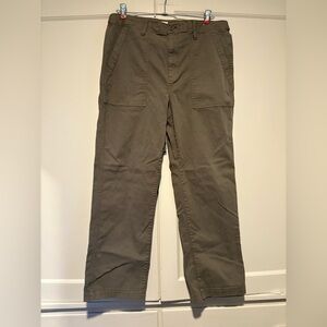 Madewell High Rise Utility Straight Leg Olive Pants